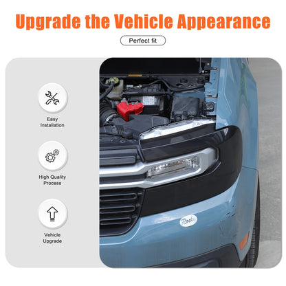 Transparent Gray Smoked Front Headlight Cover Trim For Ford Maverick 2022-2024 7