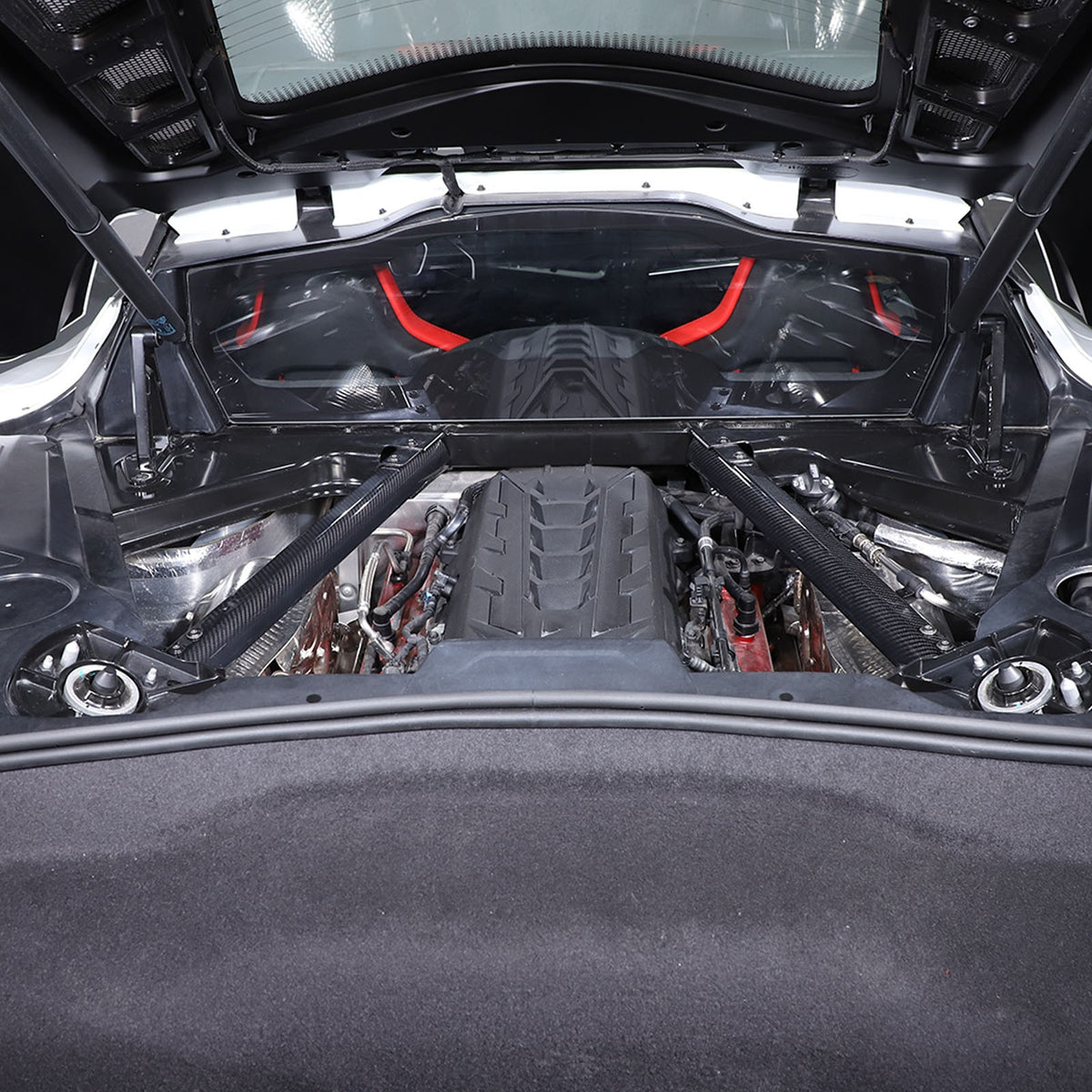 5pcs Real CARBON FIBER Engine Bay Trim Panel Cover Set For Corvette C8 2020-2026 19