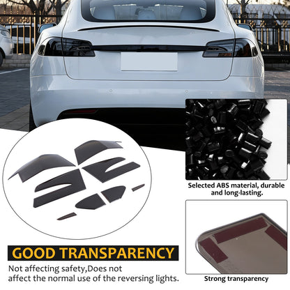 Smoked Black Rear Tail Light Guard Cover Trim Bezels For Tesla Model S 2014-2021 1