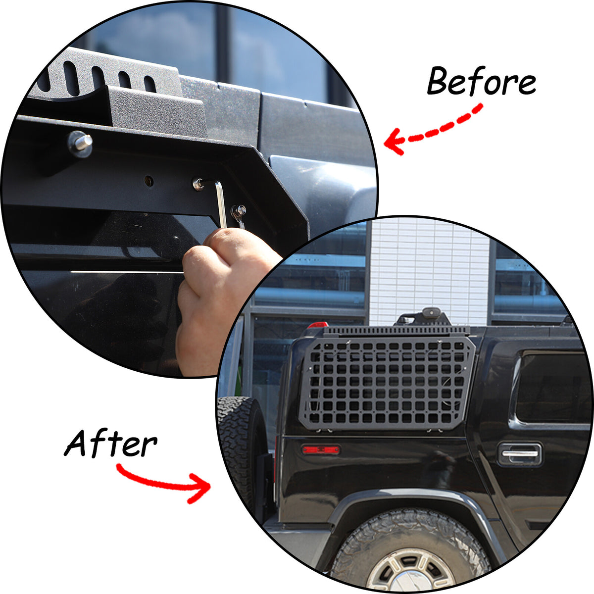 Rear Window Outer Right Side Molle Panel Foldable Table For Hummer H2 03-09 9