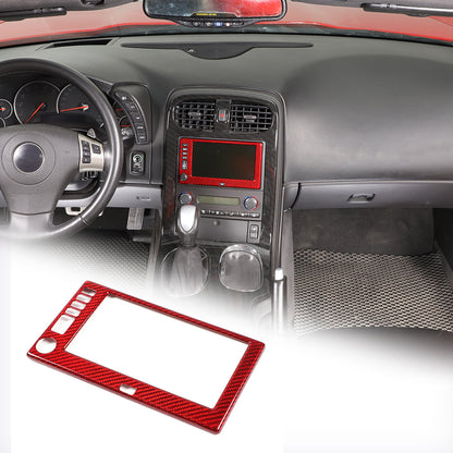 Red Real Carbon Fiber Center Navigation Screen Trim Cover For Corvette C6 05-13 6