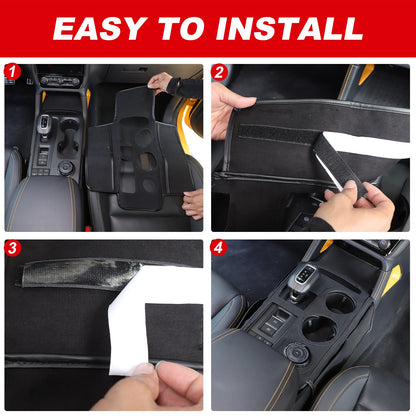 Suede Cloth Center Console Gear Shift Trim Cover For Ford Ranger T9 2023+ 6