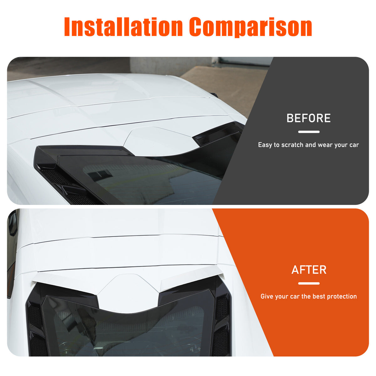 White ABS Rear Windshield Spoiler Trim Cover For Corvette C8 Coupe 2020+ 22
