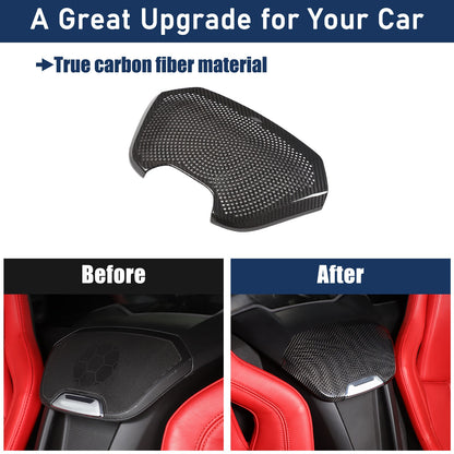 Real Carbon Fiber Rear Seat Single Speaker Grill Trim For Corvette C8 1LT 2020+ 23