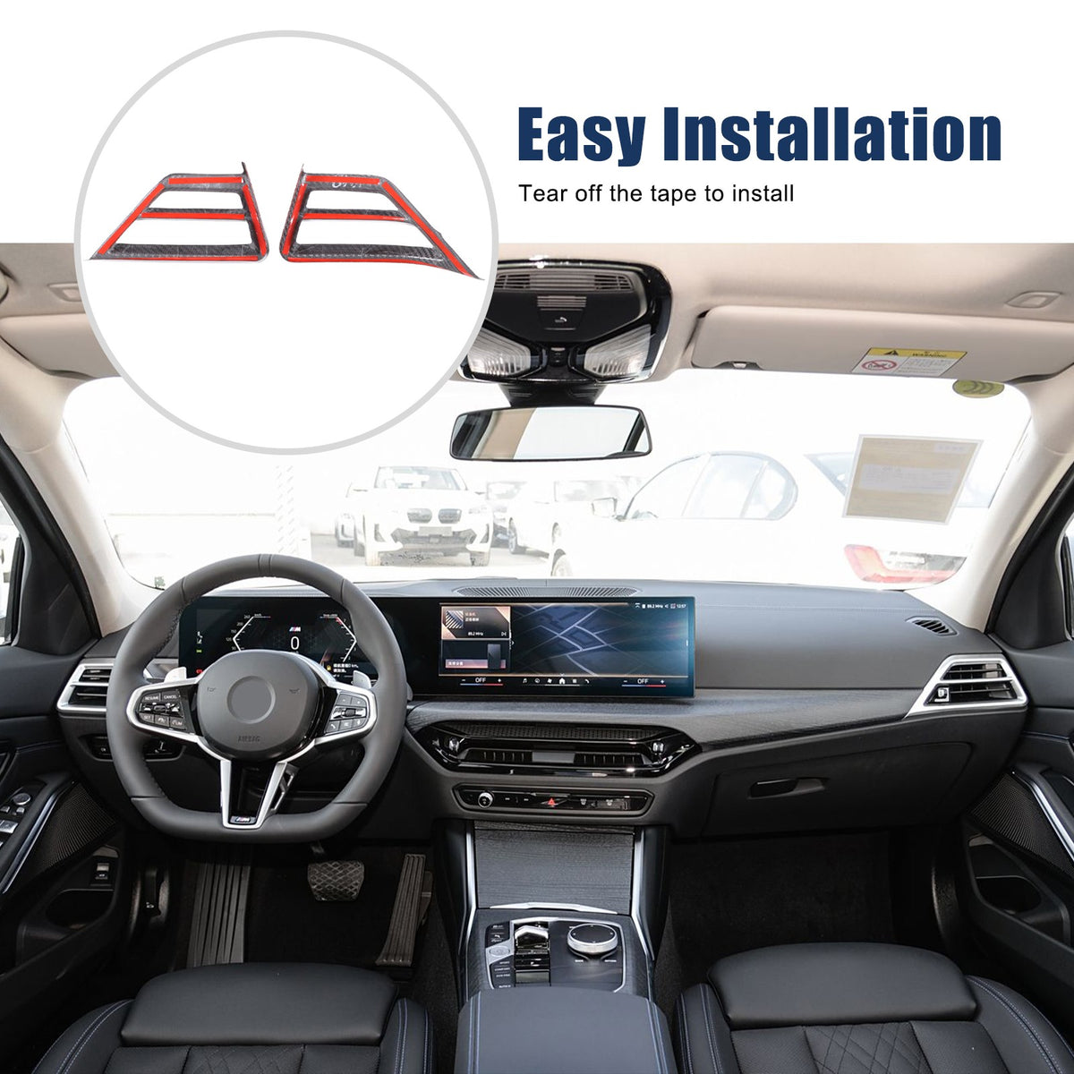 Real Carbon Fiber Side Air Vent Frame Trim For BMW 3 4 330i 430i G20 G21 2025+ 3