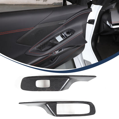 Honeycomb Carbon Fiber Window Lift Switch Panel Trim For Corvette C8 Convertible 3