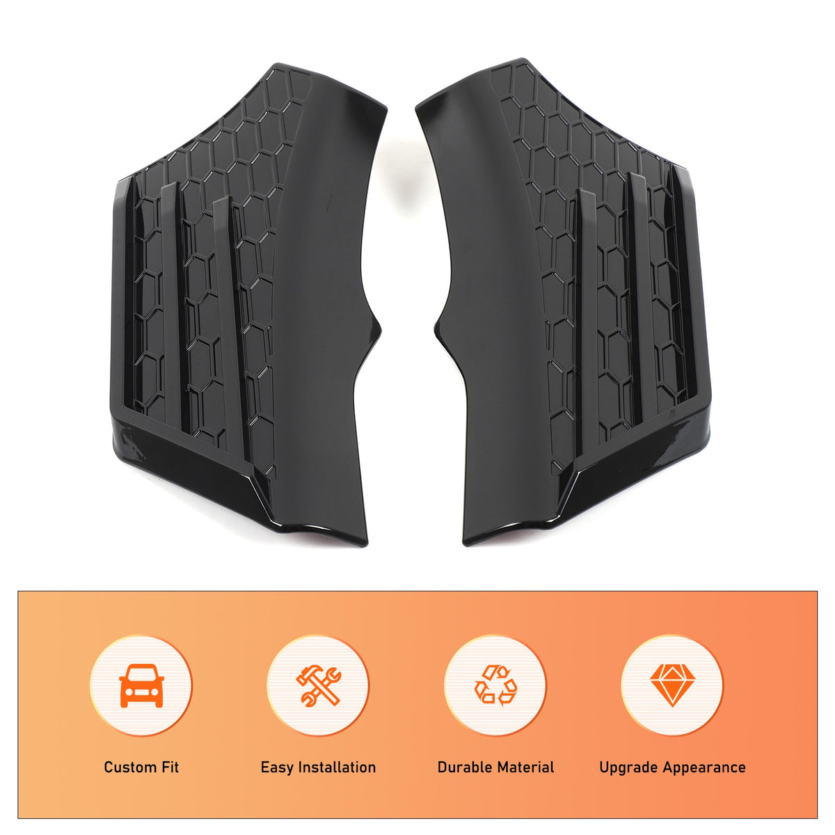 Piano Black ABS Side Fender Upper Panel Trim Cover For Ford Maverick 2022+ 21