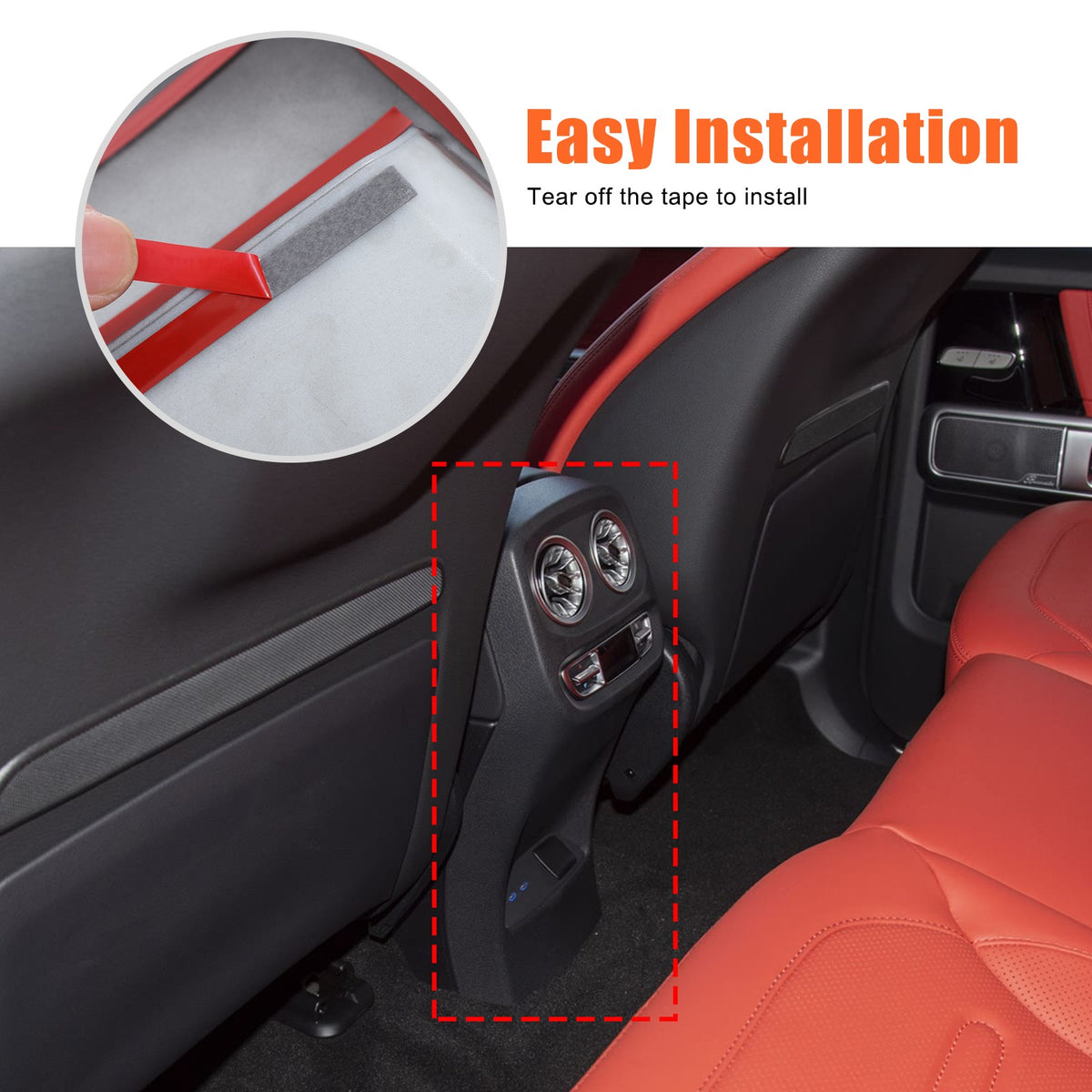 Glossy Piano Black Rear Air Vent Kick Guard Panel Trim For Benz G-Class 2025+ 8