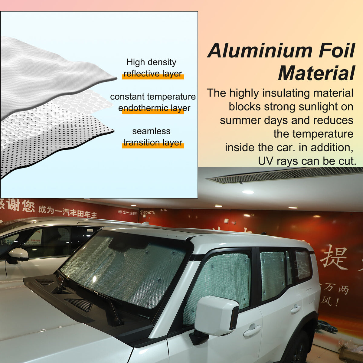 Car Full Window Sunshade Cover Shade Sun For Toyota Land Cruiser LC250 24+ US 15