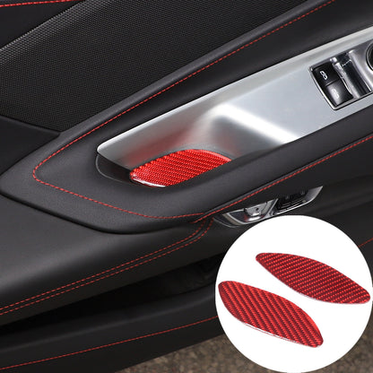 Red Soft Carbon Fiber Interior Decor Trim Kit Cover Set For Corvette C8 20-25 59