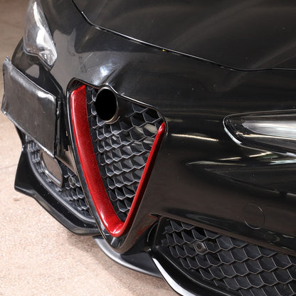 Red Real Carbon Fiber Grille V-Shape Trim Frame For Alfa Romeo Giulia 2017+ US 5