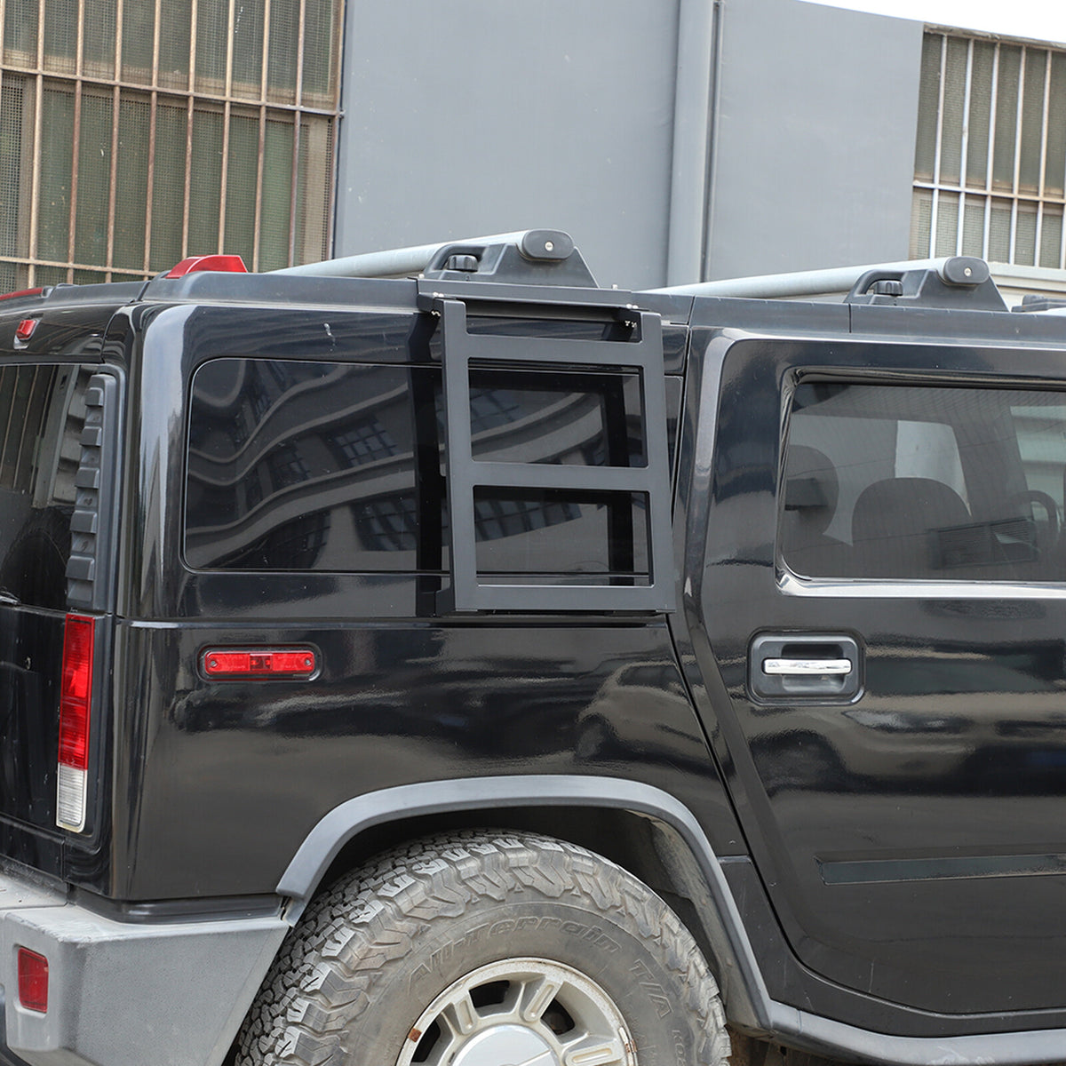 Alloy Rear Roof Climbing Ladder Rack Window Molle Panel For Hummer H2 2003-09 66