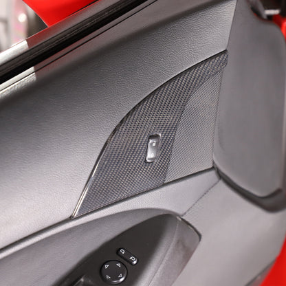 Real Carbon Fiber Children Lock Button Frame Trim Cover For Corvette C6 2005-13 15