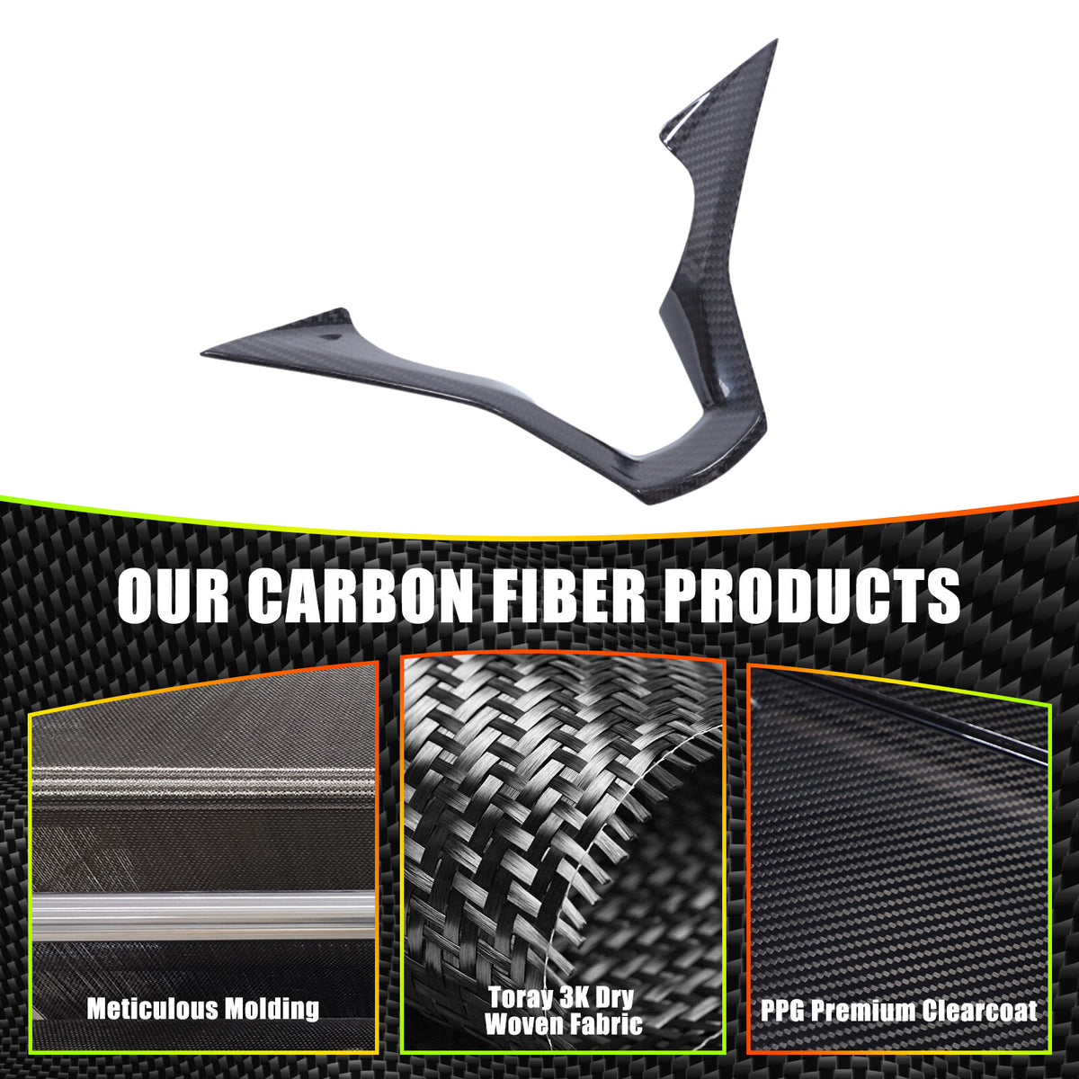 Real Carbon Fiber Interior Steering Wheel Cover Trim For Cadillac Escalade 21-24 7