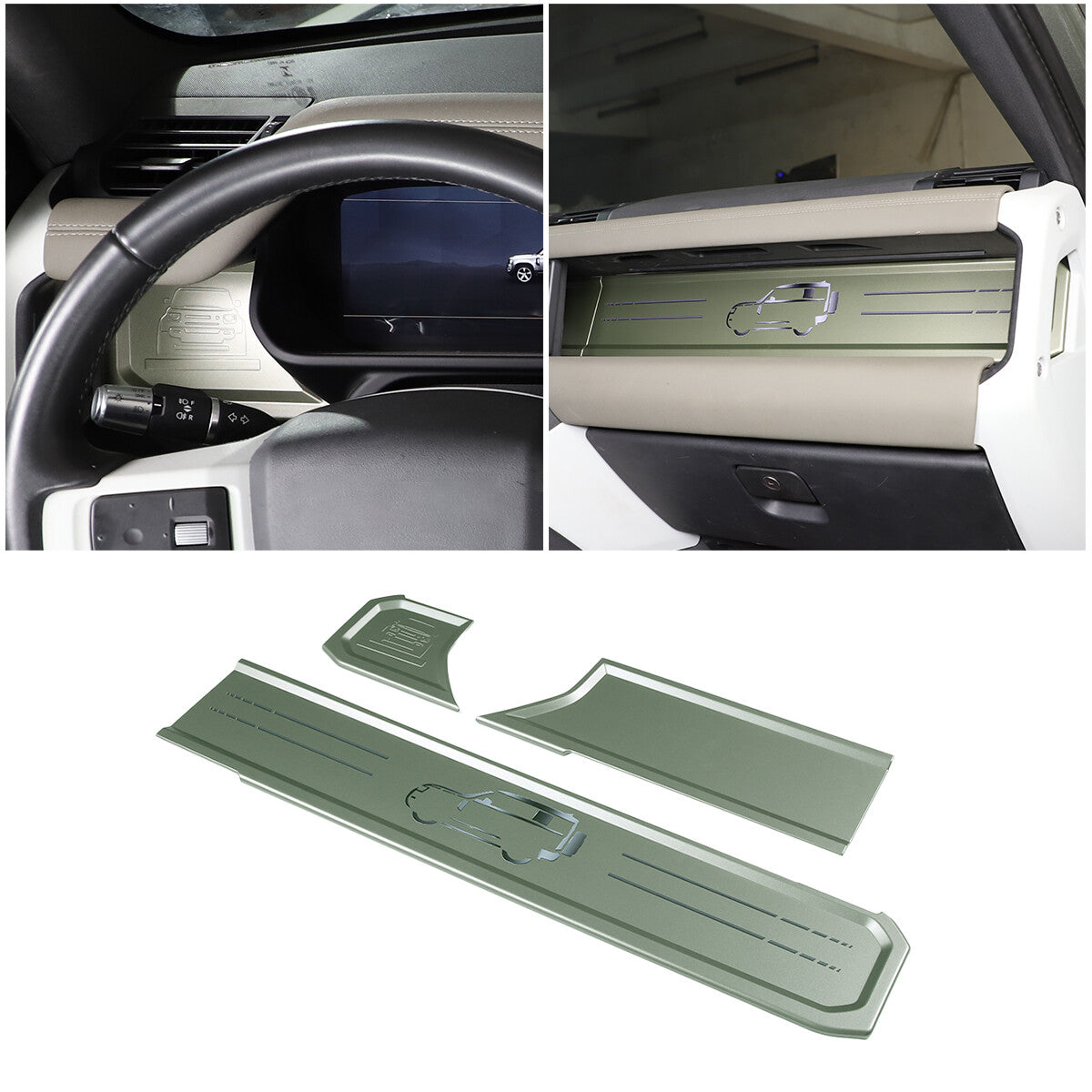 ABS Car Dashboard Trim Strip Kits For Land Rover Defender 90 110 2020-23 10
