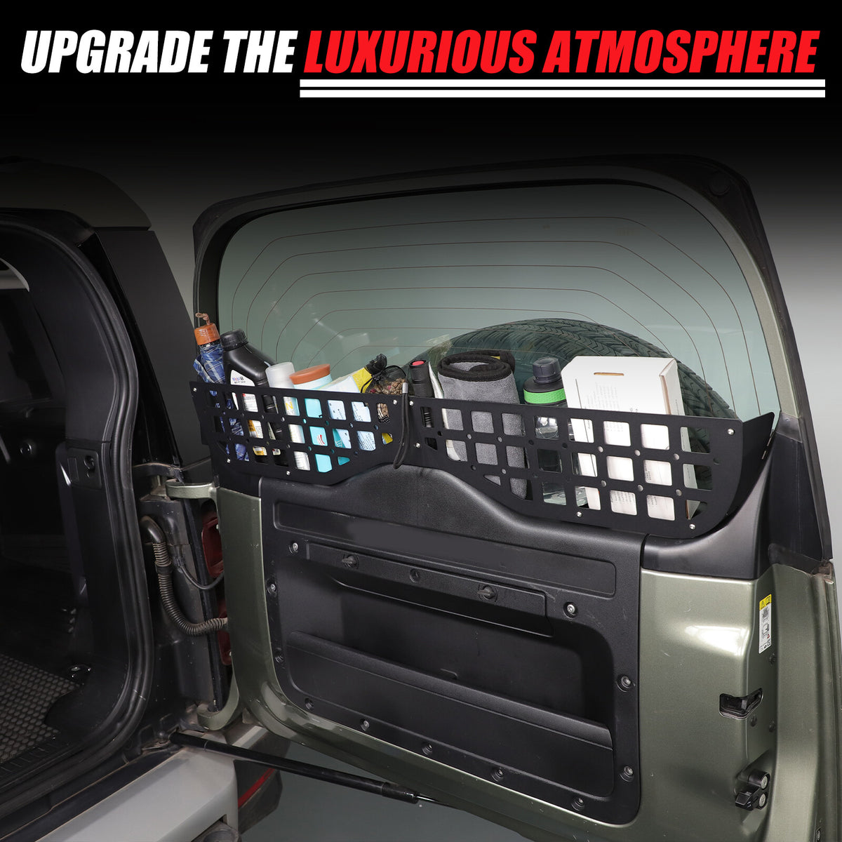 Alloy Tailgate Window Storage Fence Molle Panel Rack For LR Defender L663 2020+ 20