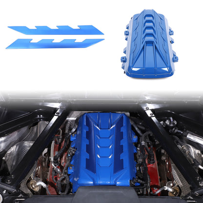 Blue Engine Bay Panel Cover Trim in Edge Blue For Corvette Coupe C8 2020-2026 7