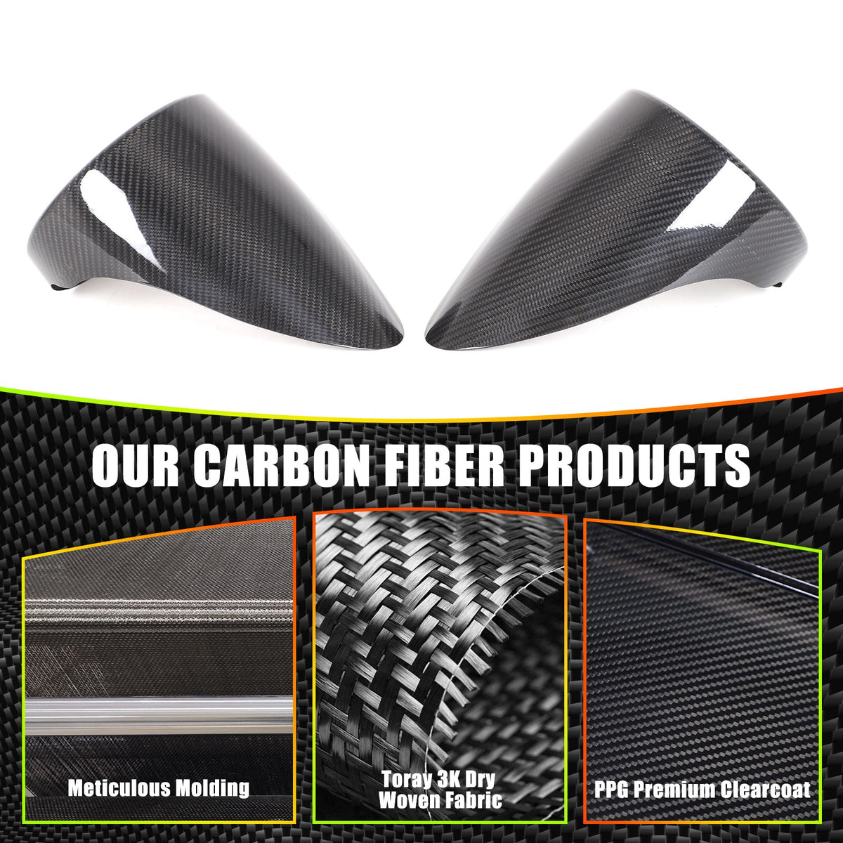 Real Dry Carbon Fiber Rear Tail Light Trunk Lamp Trim For Ferrari 458 2011-2016 7