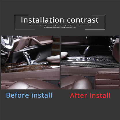 Real Carbon Fiber Center Console Side Strip Trim Fit for 2015-2019 BMW X5 F15 8