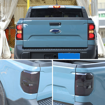Smoked Black Rear Tail Light Guard Cover Trim Bezel For Ford Maverick 2022-2024 11