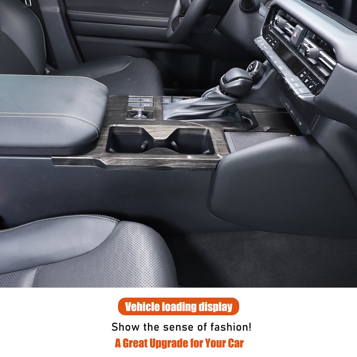 Black Wood Grain Center Console Gear Shift Panel Trim for Toyota Prado LC250 24+ 15