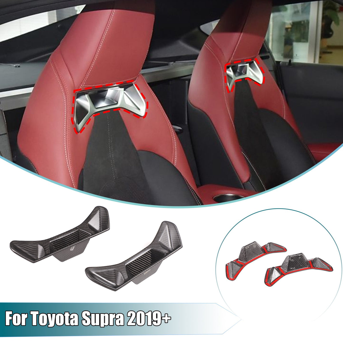 Matte Real Carbon Fiber Interior Trim Cover Accessories For Toyota Supra A90 19+ 2