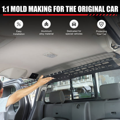 Aluminum Rear Roof Hanging Rack Molle Panel For Nissan Frontier King Cab 2009-17 3