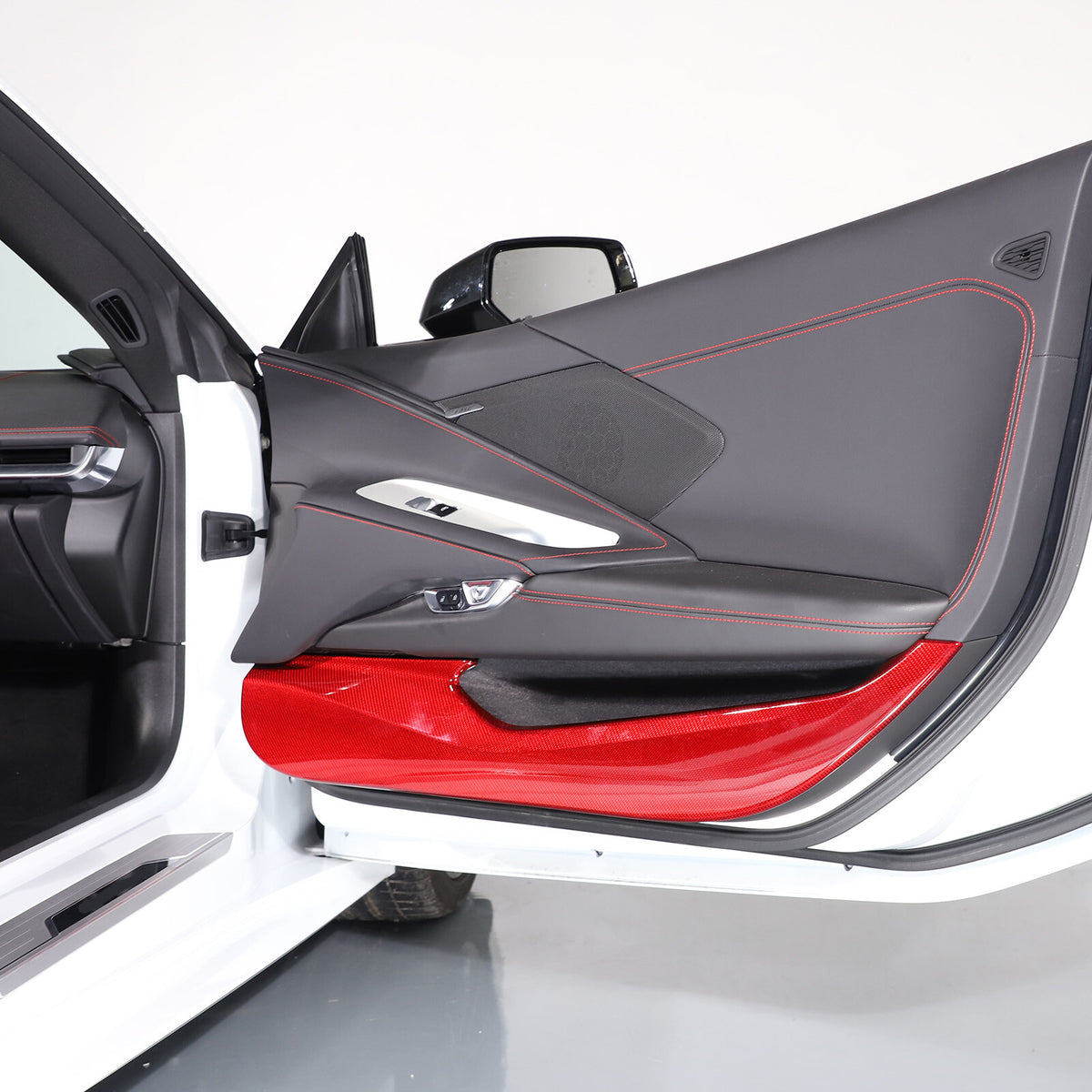 Red Real Carbon Fiber Interior Trim for Corvette C8 20-25 211