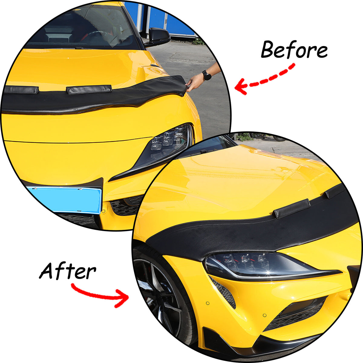 Black Hood Sand Guard Protection Forming Cover For Toyota Supra 2019-2022 US 13