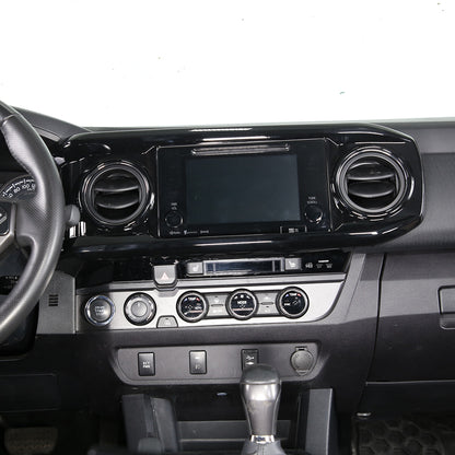 ABS All Black Dashboard Air Vent Outlet Trim Cover For Toyota Tacoma 2016-23 4