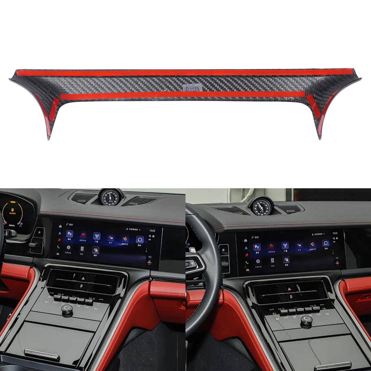 Real Carbon Fiber Center Upper Air Outlet Trim For Porsche Panamera 972 2024+ 12