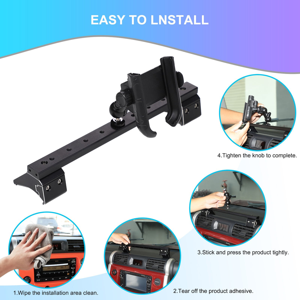 U Shape Center Console Phone Holder Bracket For Toyota FJ Cruiser 2007-2021 22