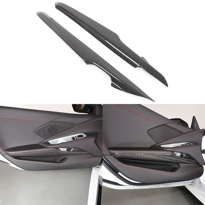 Real Honeycomb Carbon Fiber Interior Inner Door Panel Cover Trim for Corvette C8 9