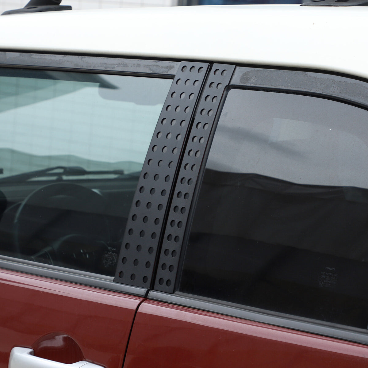 Black Aluminum Alloy Window Center Pillar Trim Panel For Toyota FJ Cruiser 07-21 19