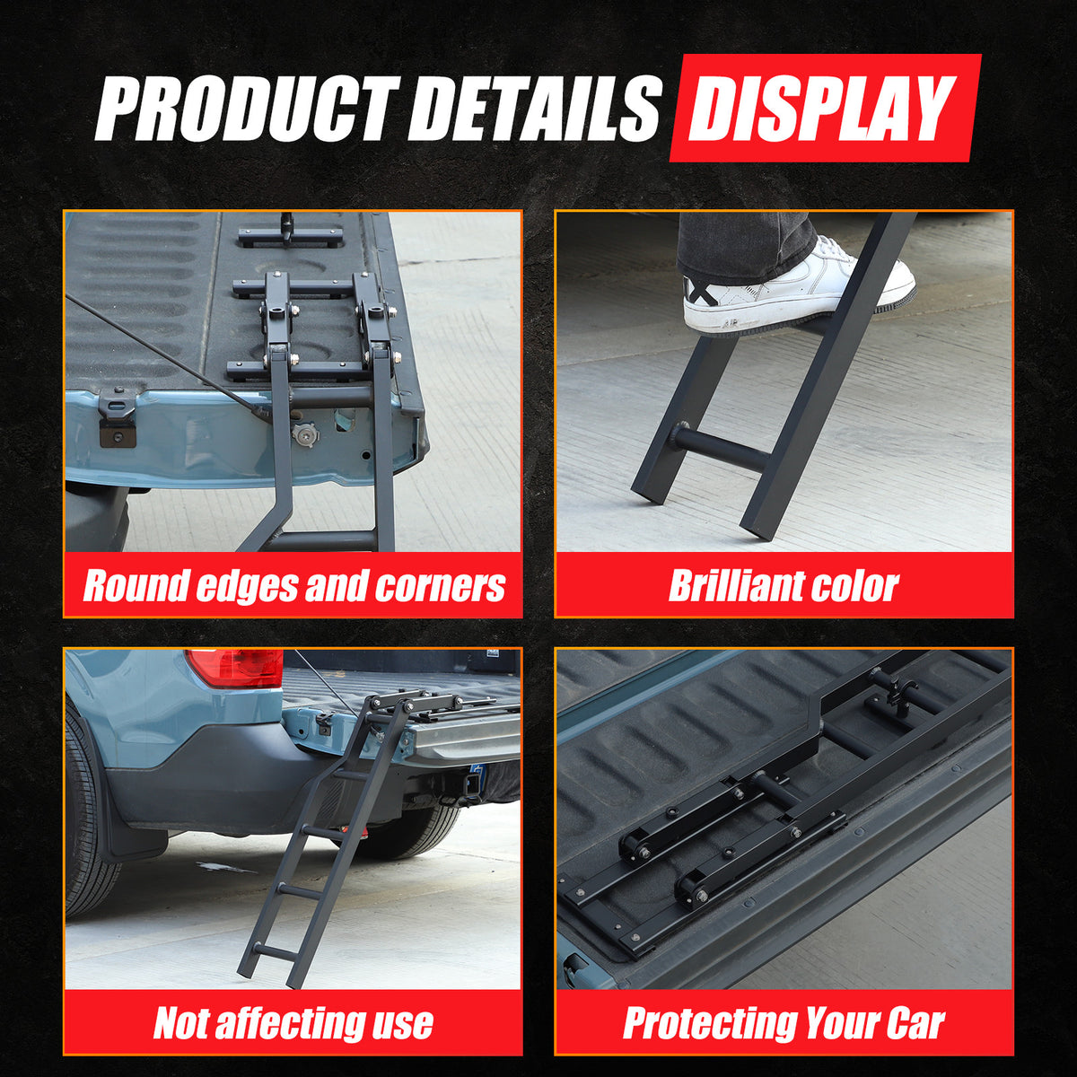 Pickup Truck Tailgate Ladder Foot Step Ladder For Ford Maverick 2022-2024 US 24