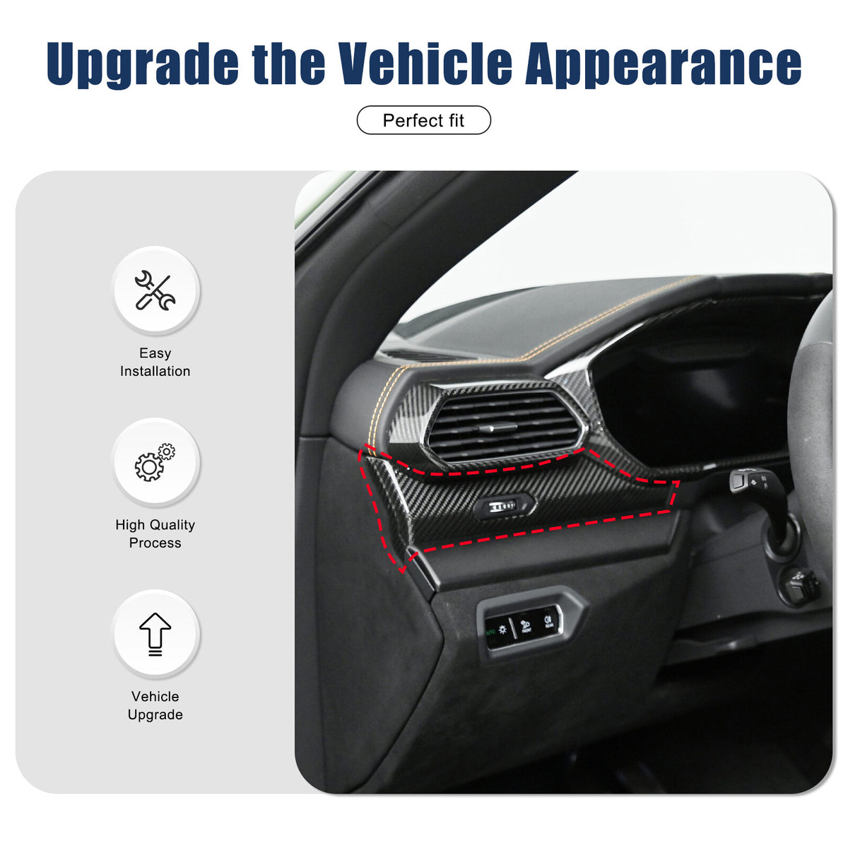 Matte Real Dry Carbon Fiber Center Console Panel Trim For Lamborghini URUS 18-23 13