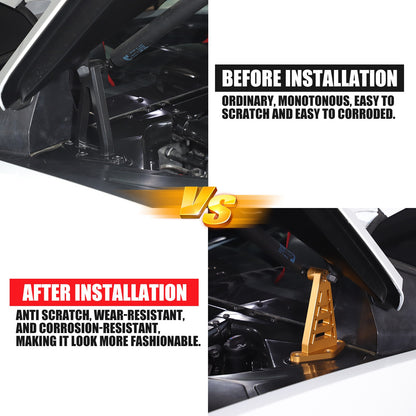Yellow Aluminum Alloy Hydraulic Rod Base Replacement For Corvette C8 2020-2026 19