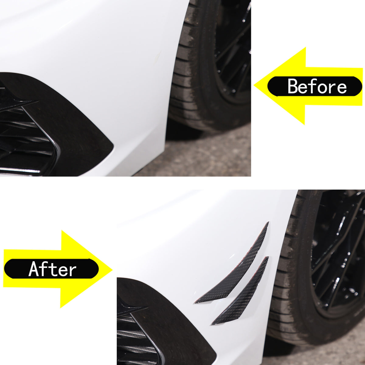 Car Bumper Fin Canard Splitter Diffuser Valence Spoiler Lip For Corvette C8 5