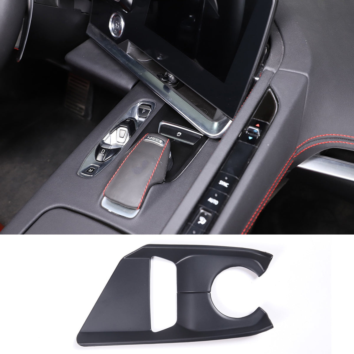 Matte Black ABS Full Interior Set Cover Trim Kit For Corvette C8 2020-25 - Styles 6-10 38