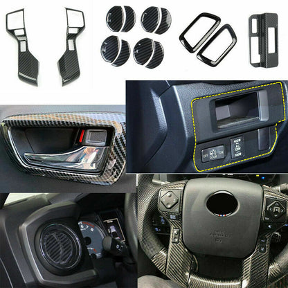 13PCS ABS Carbon Fiber Full Interior Trim Cover for Toyota Tacoma 2016-2020 1