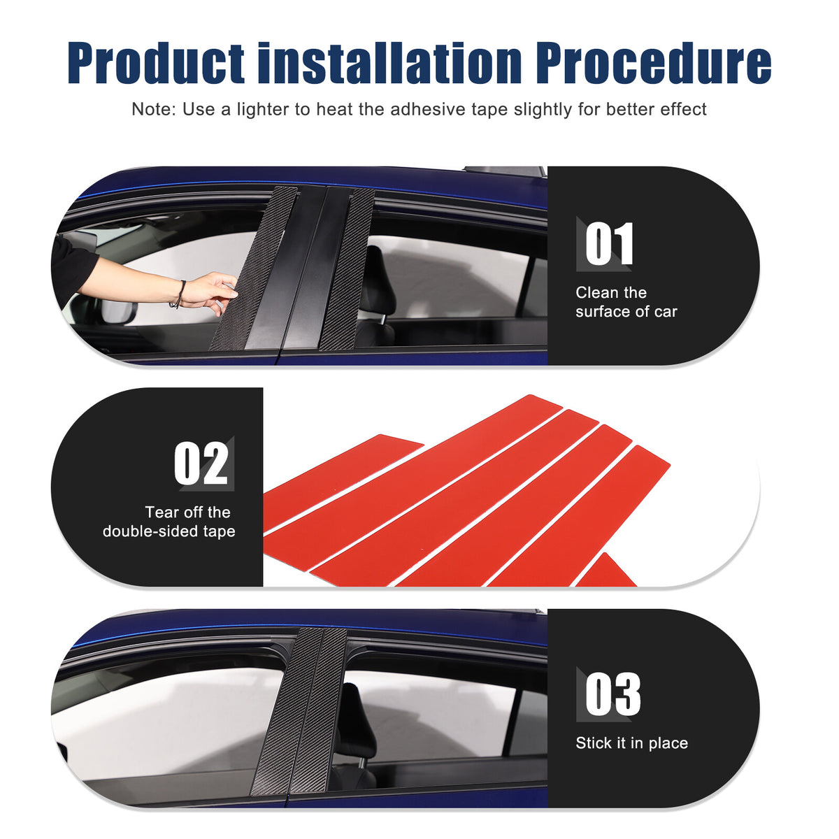 Real Carbon Fiber B-Pillar Panel Decal Trim For Subaru Crosstrek GU 2024+ 9