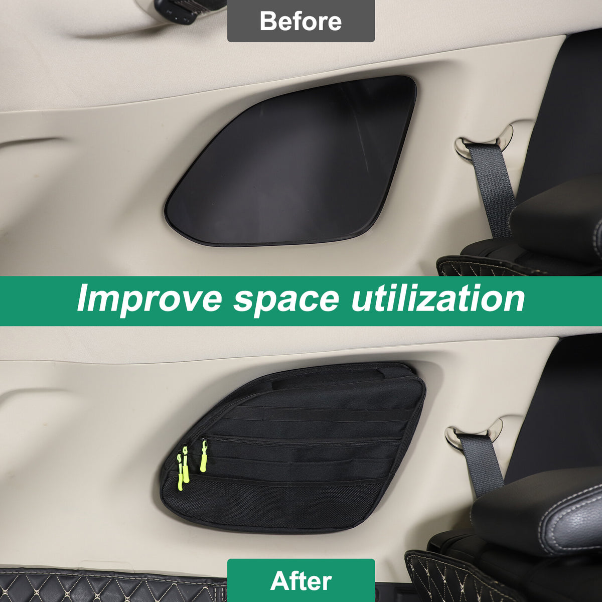 Rear Trunk Left Side Storage Bag Pocket Organizer For Mitsubishi Outlander 16-20 10