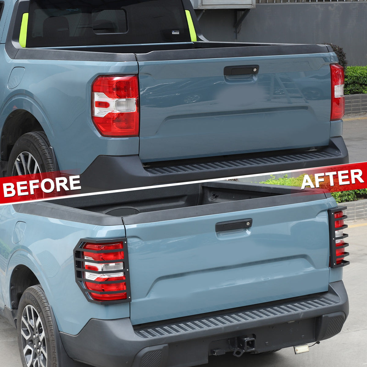 Mesh Carbon Steel Black Taillight Protection Cover Trim For Ford Maverick 2022+ 18