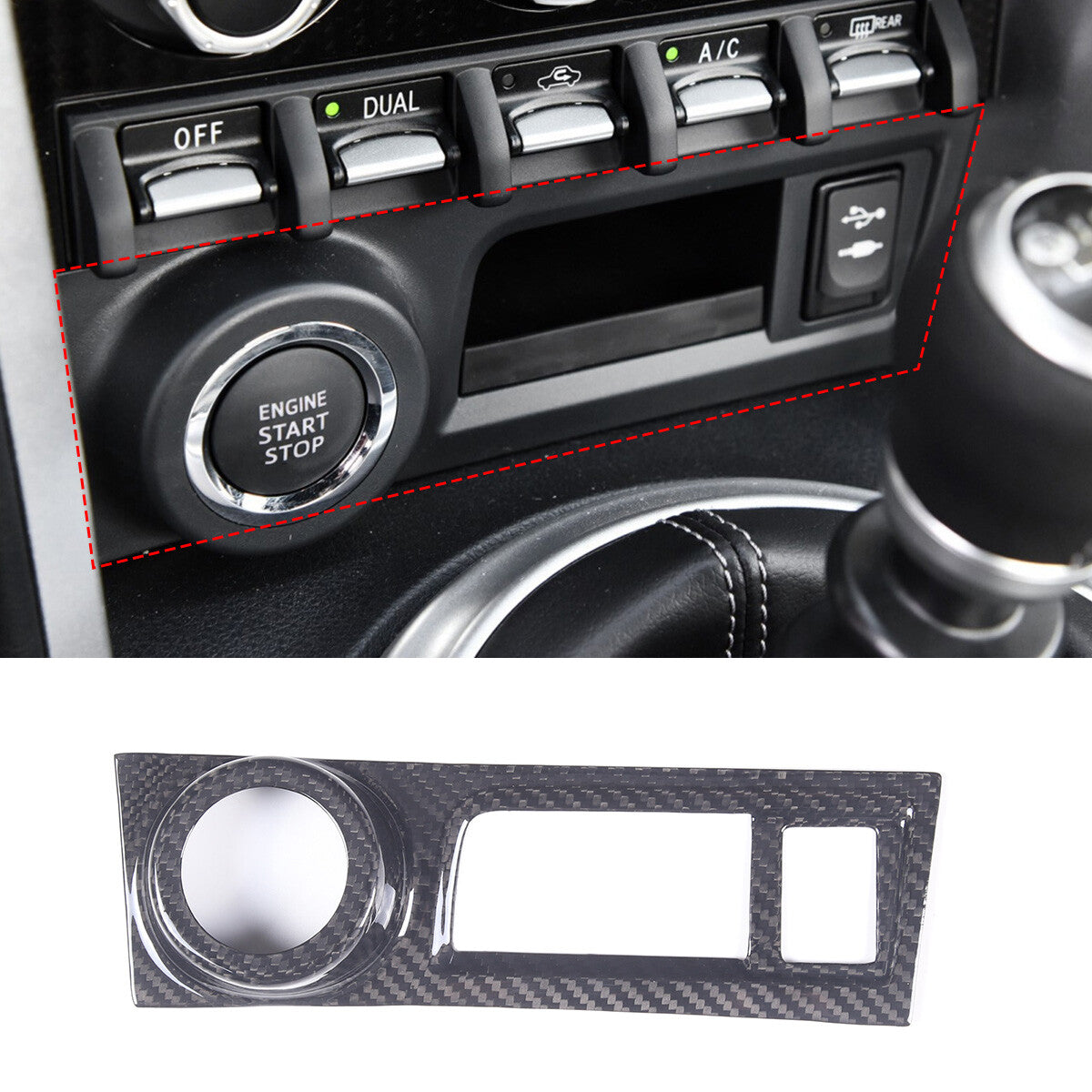 Real Carbon Fiber Interior Center Trim Set For Toyota 86 Subaru BRZ 2012-2020 9
