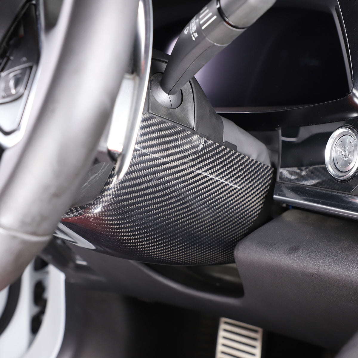 Real Carbon fiber Steering Wheel Upper & Lower Base Cover For Corvette C8 20-26 6