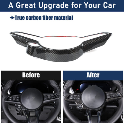 Real Carbon Fiber Steering Wheel Cover Trim For Alfa Romeo Giulia/Stelvio 2020+ 7