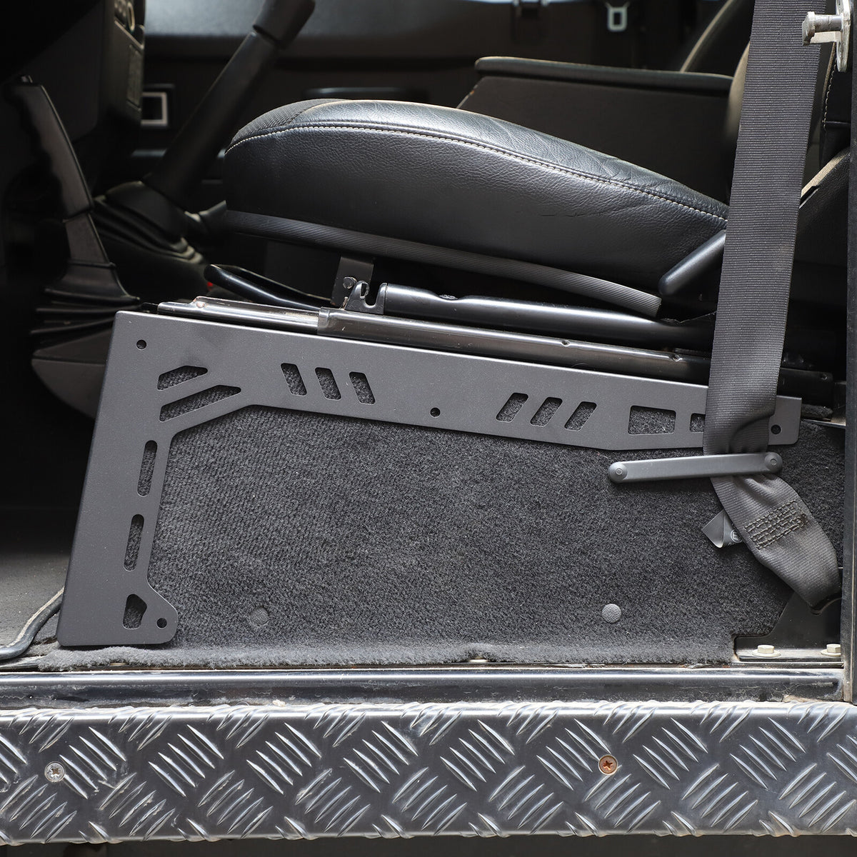 Black Seat Box Corner Carpet Mat Protector For Land Rover Defender L316 2004-18 9