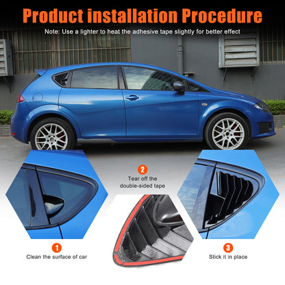 ABS Carbon Fiber Rear Side Window Louver Shutter Cover For Seat Leon MK2 08-12 14