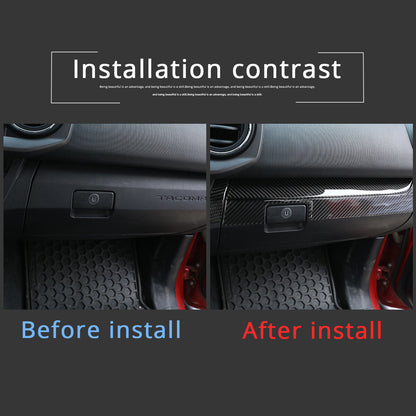 Real Carbon Fiber Co-pilot Central Control Panel Trim For Toyota Tacoma 15-20 5