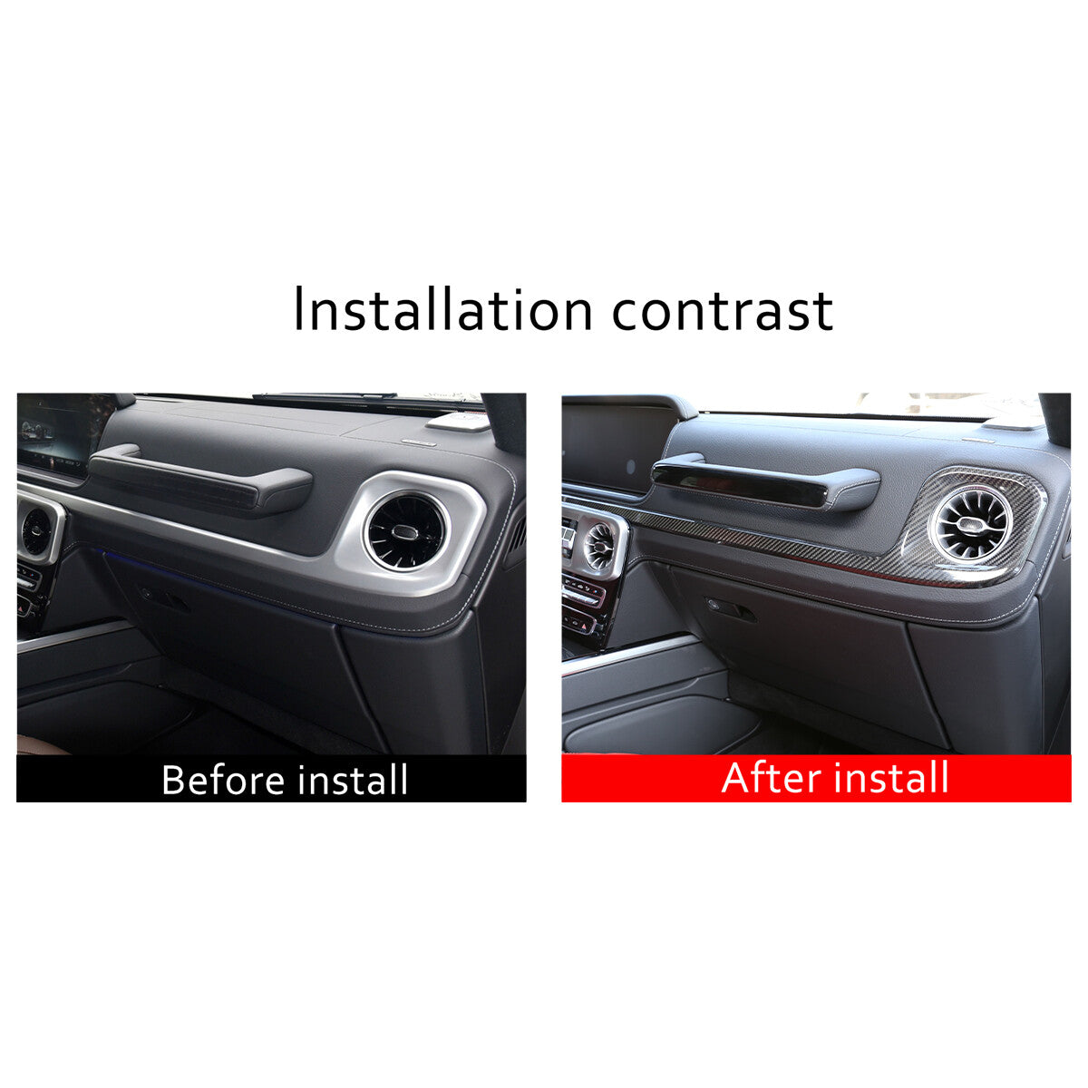 For Benz G500 G550 G63 2019-20 Real Carbon Fiber Dashboard Center Console Cover 10